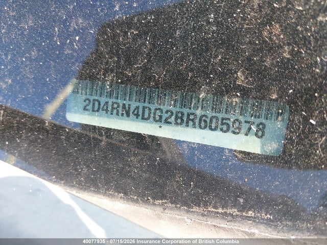 Продажа на аукционе авто 2011 Dodge Grand Caravan Se/sxt, vin: 2D4RN4DG2BR605978, номер лота: 40077935
