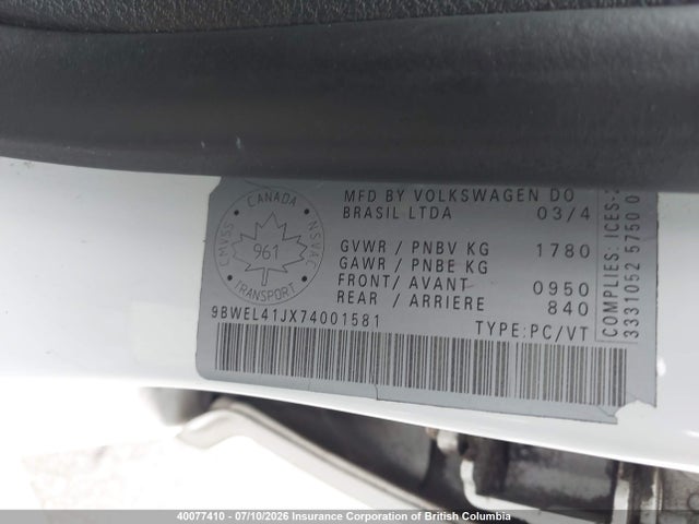 Продаж на аукціоні авто 2007 Volkswagen City Golf, vin: 9BWEL41JX74001581, номер лоту: 40077410