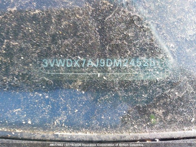 2013 Volkswagen Jetta მანქანა იყიდება აუქციონზე, vin: 3VWDX7AJ9DM245201, აუქციონის ნომერი: 40077982