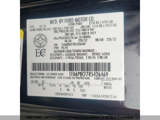Ford MUSTANG GT 2024 1FA6P8CF7R5426469 Image 15