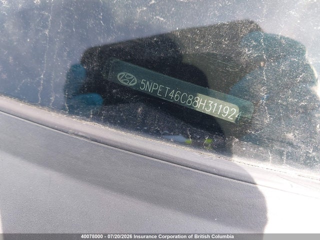 40078000 :رقم المزاد ، 5NPET46C88H311924 vin ، 2008 Hyundai Sonata Gls مزاد بيع