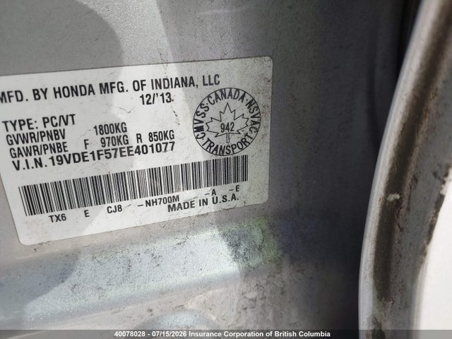 19VDE1F57EE401077 Acura ILX