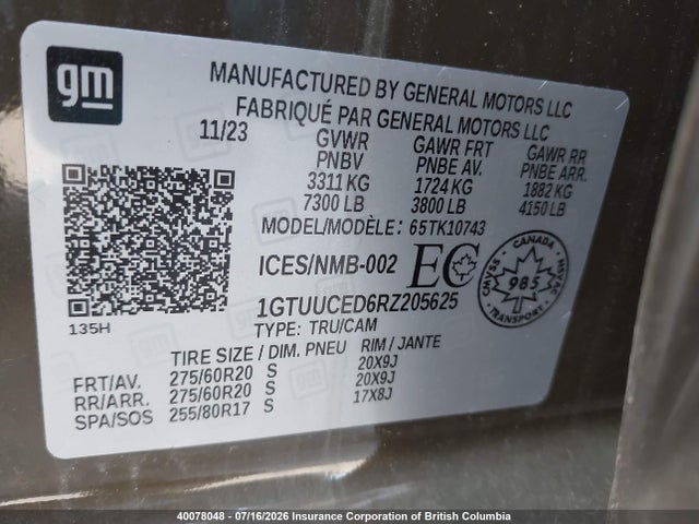 GMC Sierra K1500 Elevation 2024 1GTUUCED6RZ205625 Image 9