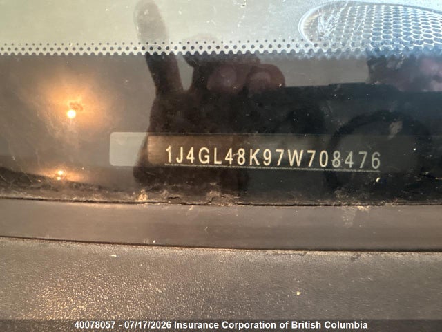 40078057 :رقم المزاد ، 1J4GL48K97W708476 vin ، 2007 Jeep Liberty Sport مزاد بيع
