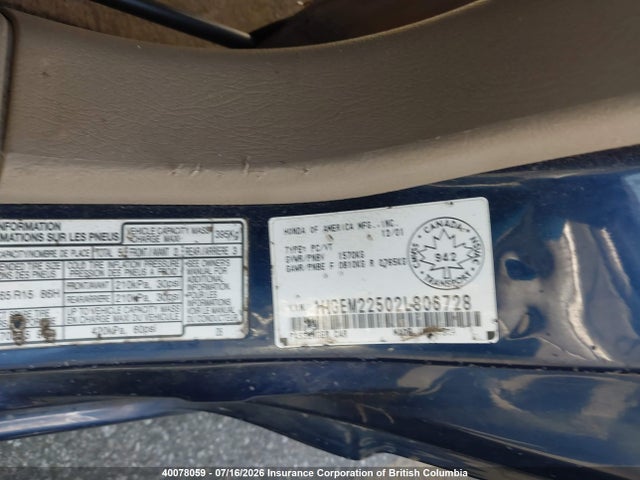 Aukcja sprzedaży 2002 Honda Civic, vin: 1HGEM22502L806728, numer aukcji: 40078059