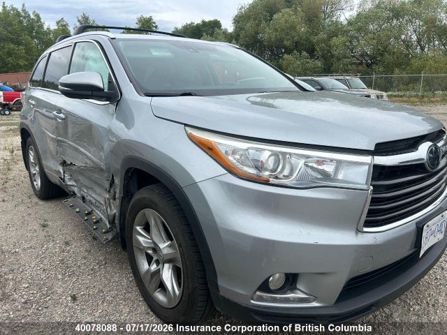 2015 Toyota Highlander Limited/ltd Platinum მანქანა იყიდება აუქციონზე, vin: 5TDDKRFH8FS185434, აუქციონის ნომერი: 40078088