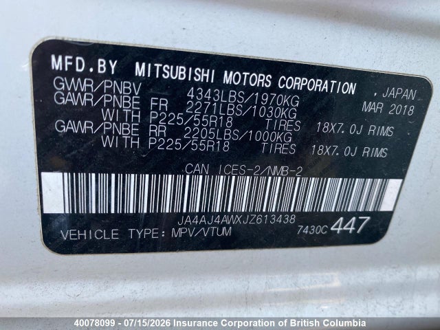 Mitsubishi RVR 2018 JA4AJ4AWXJZ613438 Image 5