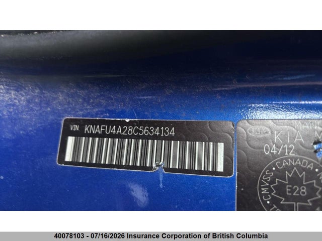 40078103 :رقم المزاد ، KNAFU4A28C5634134 vin ، 2012 Kia Forte مزاد بيع