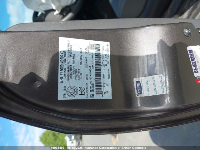 40073499 :رقم المزاد ، 1FMYU03127KA00345 vin ، 2007 Ford Escape Xlt مزاد بيع