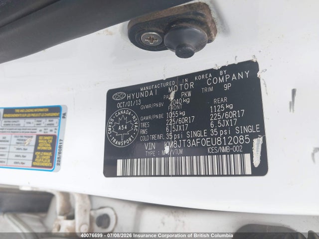 Hyundai TUCSON GLS 2014 KM8JT3AF0EU812085 Image 9