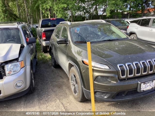Aukcja sprzedaży 2015 Jeep Cherokee Sport, vin: 1C4PJMAS5FW730124, numer aukcji: 40078140