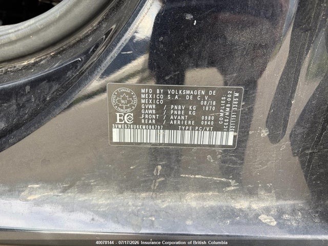 Volkswagen Jetta 2019 3VWE57BU6KM086797 Image 9