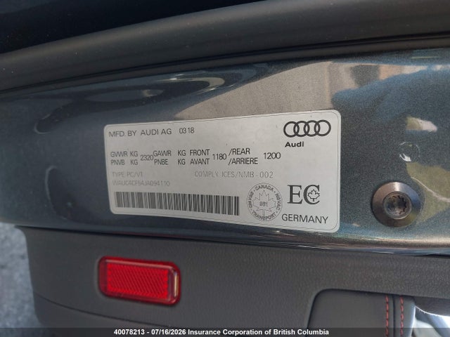WAUC4CF54JA094110 Audi S5