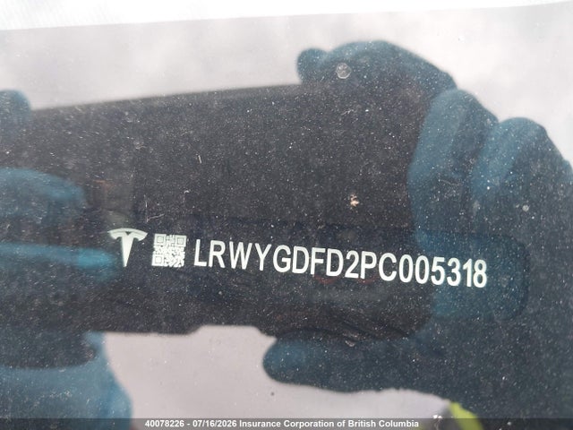 Продажа на аукционе авто 2023 Tesla Model Y Rwd, vin: LRWYGDFD2PC005318, номер лота: 40078226