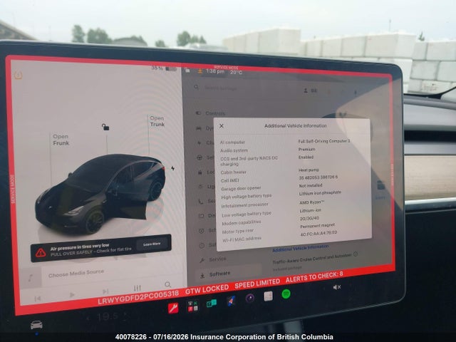 Продажа на аукционе авто 2023 Tesla Model Y Rwd, vin: LRWYGDFD2PC005318, номер лота: 40078226