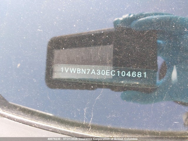 1VWBN7A30EC104681 Volkswagen PASSAT SE