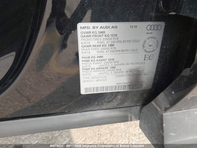 Aukcja sprzedaży 2019 Audi Q5, vin: WA1CNAFY2K2036906, numer aukcji: 40078231