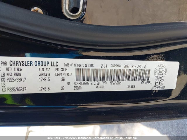 Dodge JOURNEY SE 2014 3C4PDCAB0ET215196 Image 9