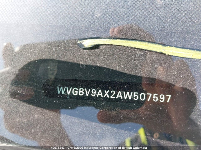 2010 Volkswagen Tiguan მანქანა იყიდება აუქციონზე, vin: WVGBV9AX2AW507597, აუქციონის ნომერი: 40078243