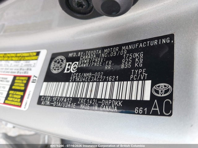 Aukcja sprzedaży 2010 Toyota Corolla Matrix, vin: 2T1KU4EE3AC271621, numer aukcji: 40078244