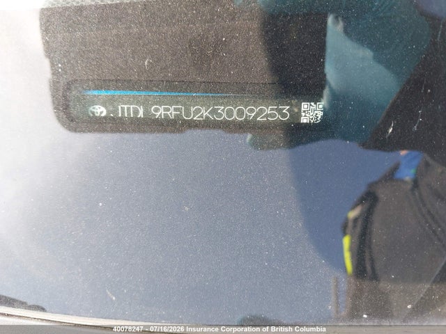 JTDL9RFU2K3009253 Toyota Prius