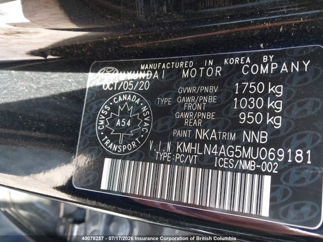 Продаж на аукціоні авто 2021 Hyundai Elantra Ultimate Ivt, vin: KMHLN4AG5MU069181, номер лоту: 40078257