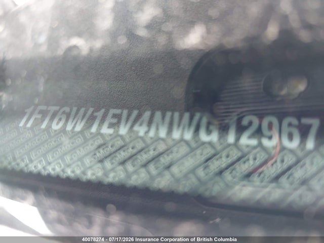 2022 Ford F150 მანქანა იყიდება აუქციონზე, vin: 1FT6W1EV4NWG12967, აუქციონის ნომერი: 40078274
