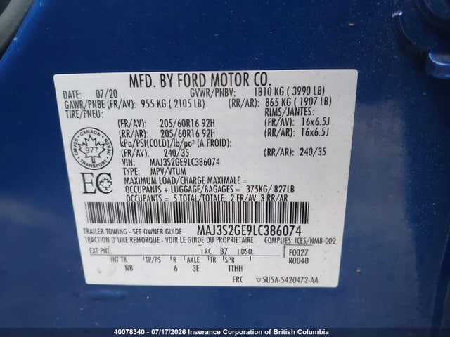 Ford Ecosport Se 2020 MAJ3S2GE9LC386074 Image 9