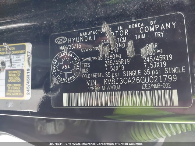 Hyundai Tucson Premium 1.6 2016 KM8J3CA26GU021799 Image 9