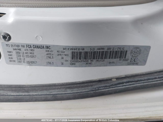 Dodge Grand Caravan Se 2019 2C4RDGBGXKR704505 Image 9