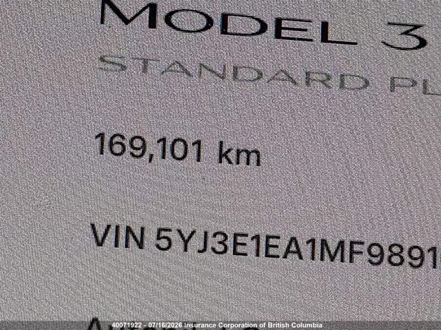 5YJ3E1EA1MF989164 Tesla MODEL 3