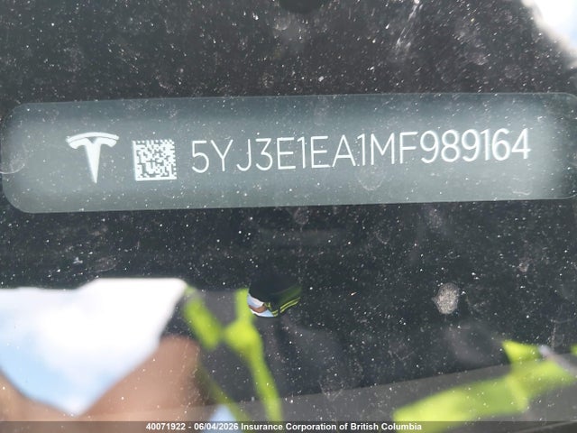 5YJ3E1EA1MF989164 Tesla MODEL 3