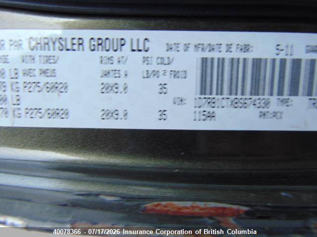 Продажа на аукционе авто 2011 Dodge Ram 1500, vin: 1D7RB1CTXBS674330, номер лота: 40078366