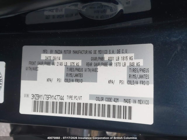 Mazda 3 TOURING 2015 3MZBM1V78FM147744 Image 9