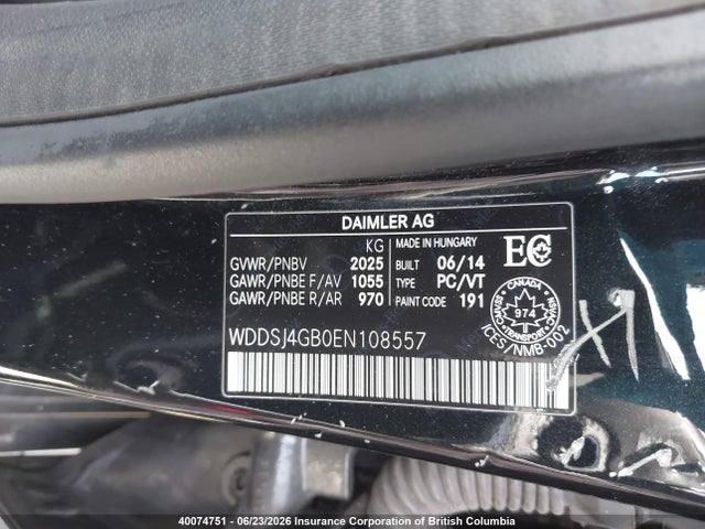 Продажа на аукционе авто 2014 Mercedes-benz Cla 250 4matic, vin: WDDSJ4GB0EN108557, номер лота: 40074751