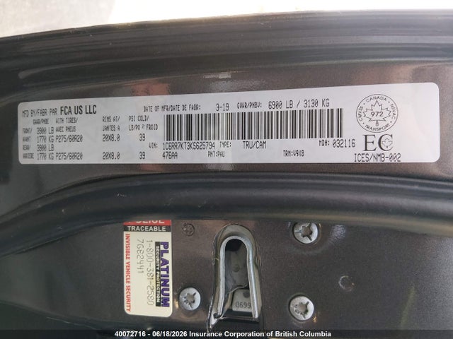 1C6RR7KT3KS625794 RAM 1500 Classic Tradesman