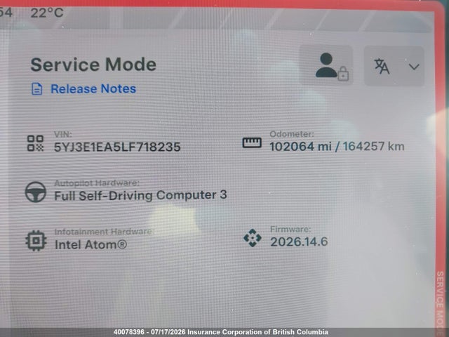 5YJ3E1EA5LF718235 Tesla MODEL 3