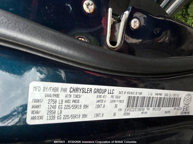 40078431 :رقم المزاد ، 3C4PDCCG7ET209789 vin ، 2014 Dodge Journey Sxt مزاد بيع