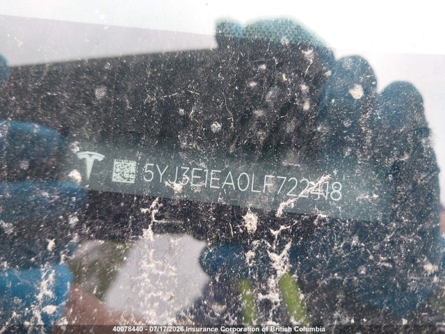 Tesla MODEL 3 2020 5YJ3E1EA0LF722418 Image 20