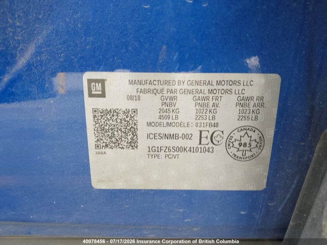 Chevrolet Bolt Ev Premier 2019 1G1FZ6S00K4101043 Image 9
