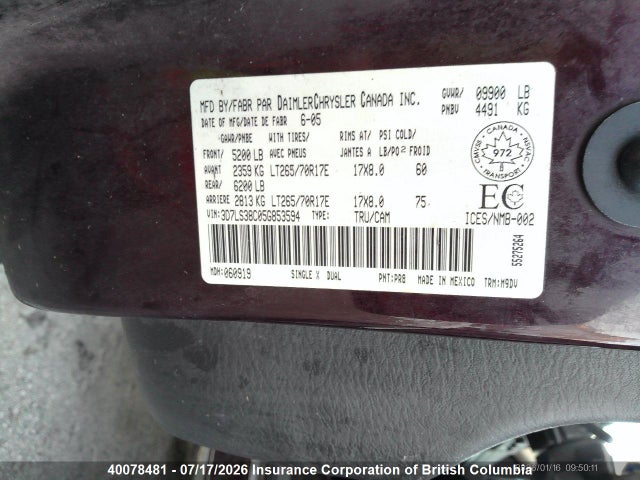 Продаж на аукціоні авто 2005 Dodge Ram 3500 St/slt, vin: 3D7LS38C05G853594, номер лоту: 40078481