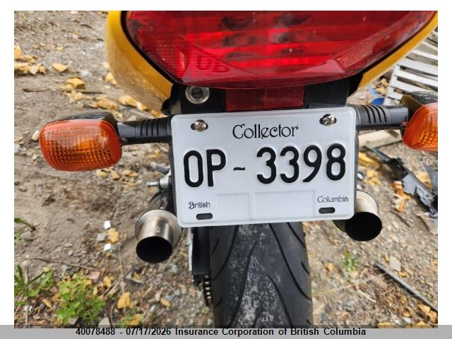 40078488 :رقم المزاد ، JH2SC3626WM000426 vin ، 1998 Honda Vtr1000 F/canada مزاد بيع