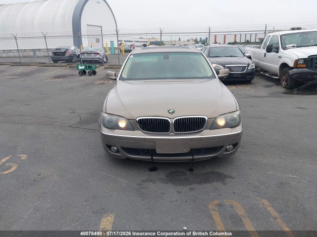2006 Bmw 750li მანქანა იყიდება აუქციონზე, vin: WBAHN83576DT31604, აუქციონის ნომერი: 40078490