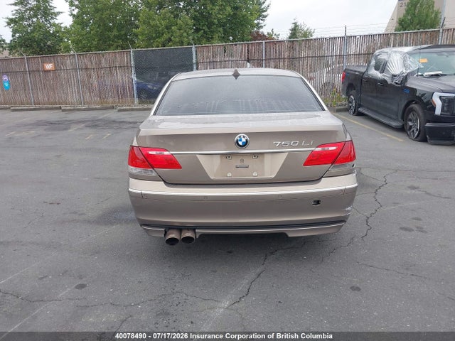 2006 Bmw 750li მანქანა იყიდება აუქციონზე, vin: WBAHN83576DT31604, აუქციონის ნომერი: 40078490