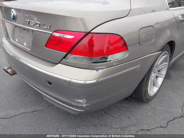 2006 Bmw 750li მანქანა იყიდება აუქციონზე, vin: WBAHN83576DT31604, აუქციონის ნომერი: 40078490