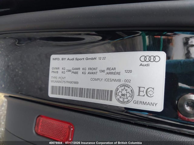 Audi RS5 2023 WUAAWCF57PA901669 Image 9
