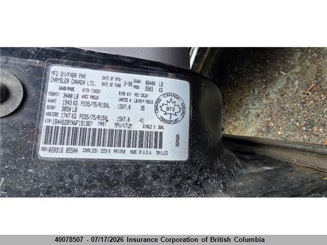 Продаж на аукціоні авто 1998 Dodge Durango, vin: 1B4HS28YXWF151367, номер лоту: 40078507