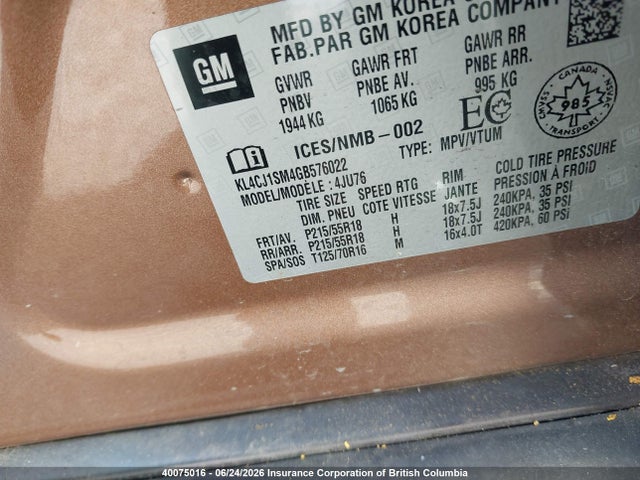 KL4CJ1SM4GB576022 Buick Encore Sport Touring