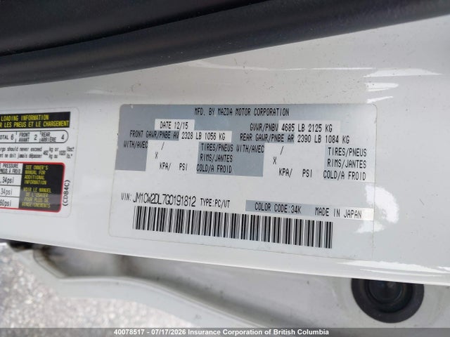 Mazda 5 Grand Touring 2016 JM1CW2DL7G0191812 Image 9