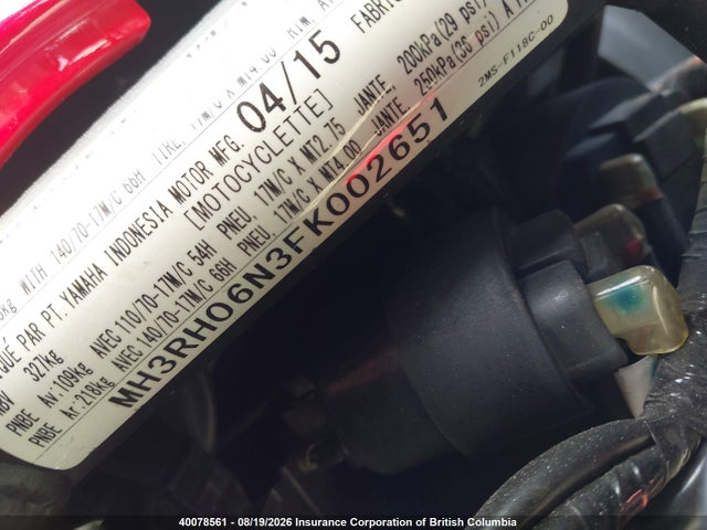 Yamaha YZFR3 2015 MH3RH06N3FK002651 Image 10